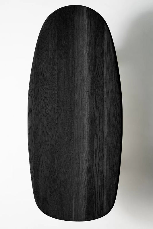 Modern Handmade Accent Wooden Black Oval Cocktail Coffee Table Coffee Table - Bone Inlay Furnitures