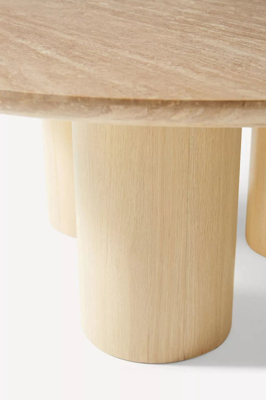 Modern Handmade Indian Design Solid Wood Round Coffee Table Coffee Table - Bone Inlay Furnitures