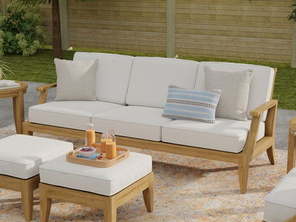 Modern Six - Piece Upholstered Seating Set in Teak Wood Seating Set - Bone Inlay Furnitures