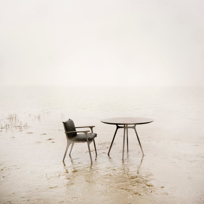 Natural Color Solid Wood Designer Dining Table Dining Table - Bone Inlay Furnitures