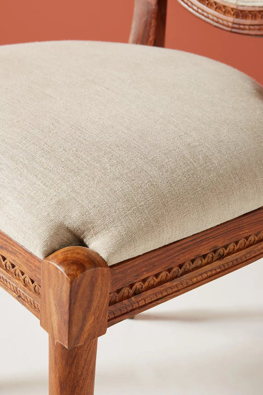 Natural Hand carved Bee Design Dining Chair Indian Wooden Chair Dining Chair - Bone Inlay Furnitures