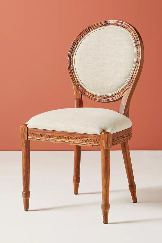 Natural Hand carved Bee Design Dining Chair Indian Wooden Chair Dining Chair - Bone Inlay Furnitures