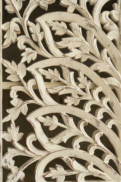 Natural Hand Carved Beige Color Two Door Hallway Cabinet Cabinet - Bone Inlay Furnitures