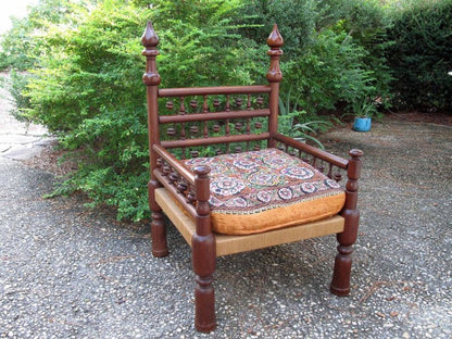 Natural Hand Carved Wooden Indian Chair Chair - Bone Inlay Furnitures