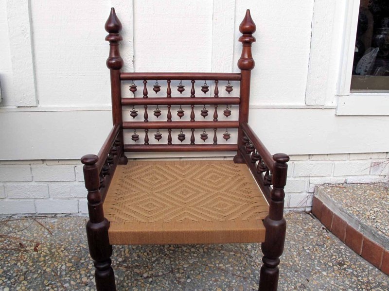 Natural Hand Carved Wooden Indian Chair Chair - Bone Inlay Furnitures