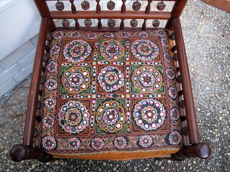 Natural Hand Carved Wooden Indian Chair Chair - Bone Inlay Furnitures