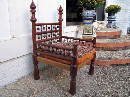 Natural Hand Carved Wooden Indian Chair Chair - Bone Inlay Furnitures