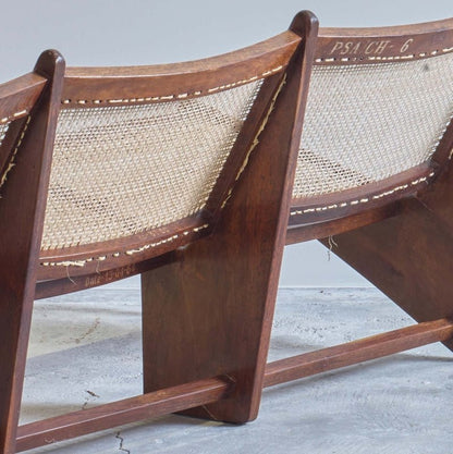 Pierre Jeanneret Designer Wooden Furniture Bench Sofa Seat Sofa - Bone Inlay Furnitures