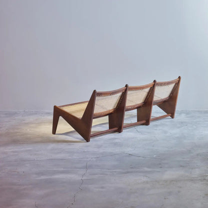 Pierre Jeanneret Designer Wooden Furniture Bench Sofa Seat Sofa - Bone Inlay Furnitures