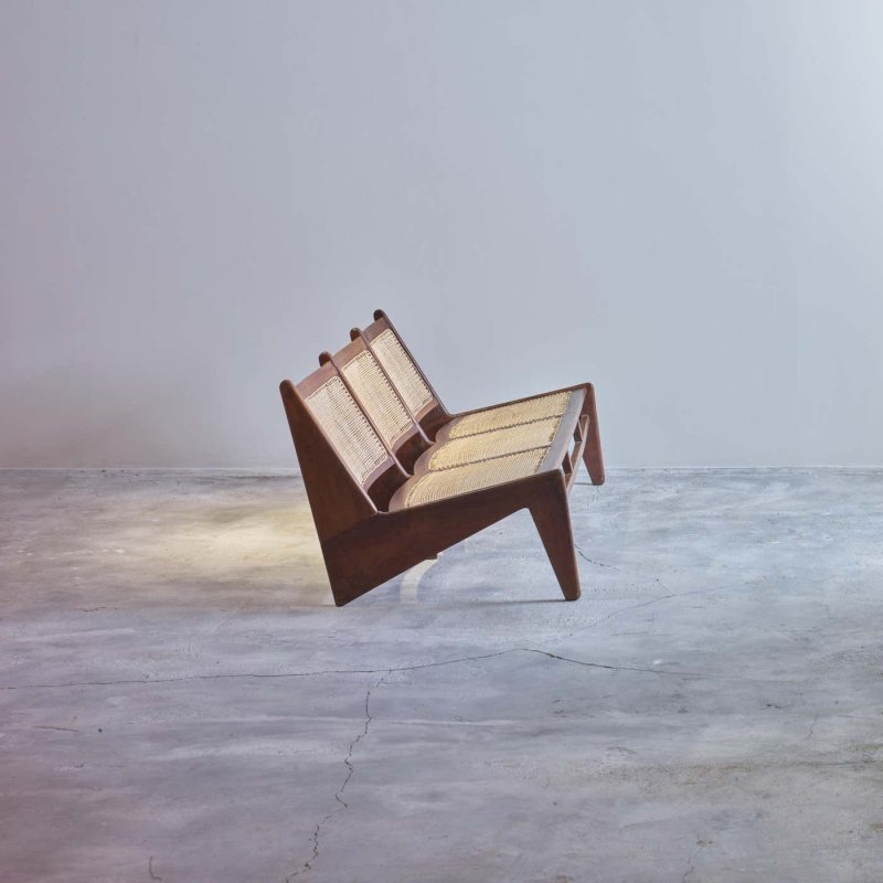 Pierre Jeanneret Designer Wooden Furniture Bench Sofa Seat Sofa - Bone Inlay Furnitures