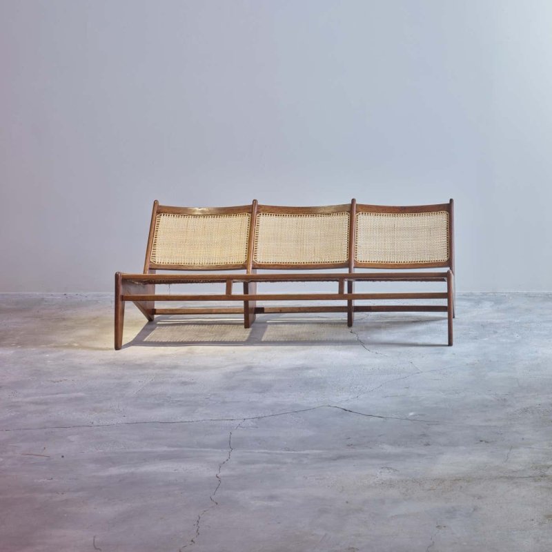 Pierre Jeanneret Designer Wooden Furniture Bench Sofa Seat Sofa - Bone Inlay Furnitures