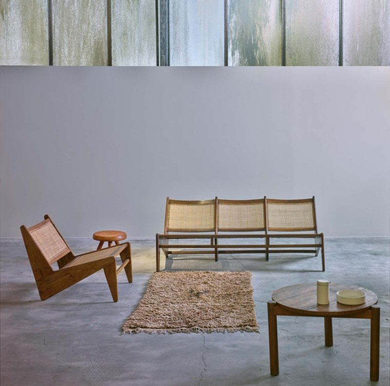 Pierre Jeanneret Designer Wooden Furniture Bench Sofa Seat Sofa - Bone Inlay Furnitures