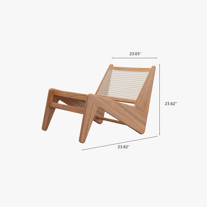 Pierre Jeanneret Kangaroo chair | Natural Cane Rattan Lounge Slipper Chair Chair - Bone Inlay Furnitures