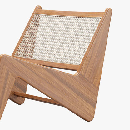 Pierre Jeanneret Kangaroo chair | Natural Cane Rattan Lounge Slipper Chair Chair - Bone Inlay Furnitures