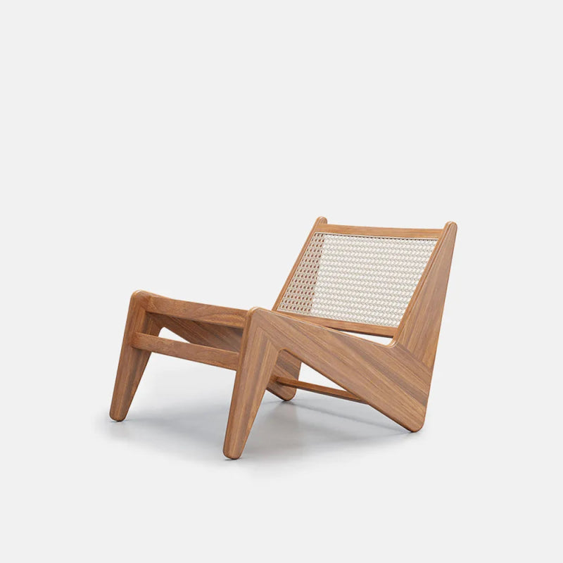 Pierre Jeanneret Kangaroo chair | Natural Cane Rattan Lounge Slipper Chair Chair - Bone Inlay Furnitures