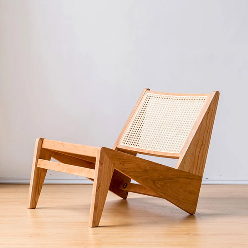 Pierre Jeanneret Kangaroo chair | Natural Cane Rattan Lounge Slipper Chair Chair - Bone Inlay Furnitures