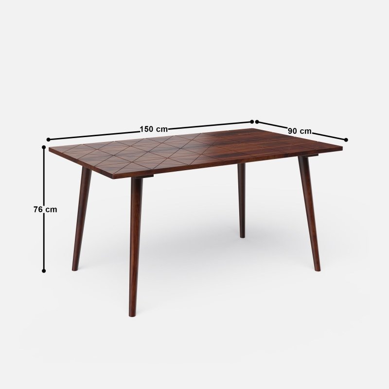 Pierre Jeanneret Wooden Cane Dining Table Set in Teak Wood - 4/6 Seater Dining Table And Chair Set - Bone Inlay Furnitures