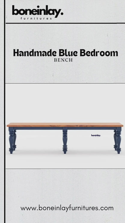 Blue Canopy 6 Pieces Bedroom Set - Two Tone Bedroom Set