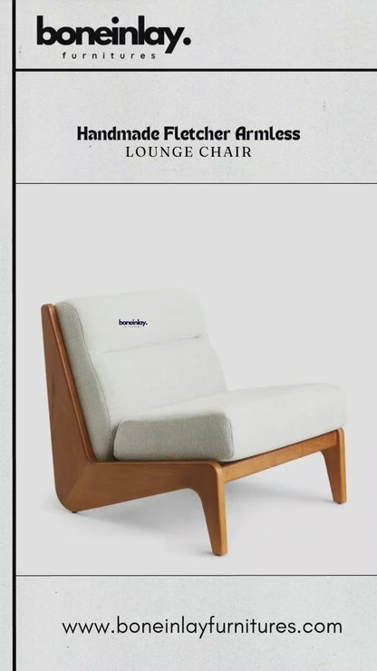 Handmade Fletcher Armless Lounge Chair | Vintage-inspired Wooden Chair
