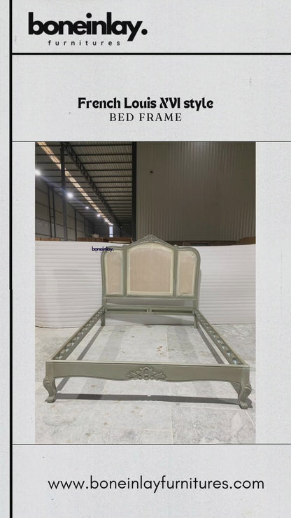 Hand Carved Rattan Low Footboard Luxury Bed