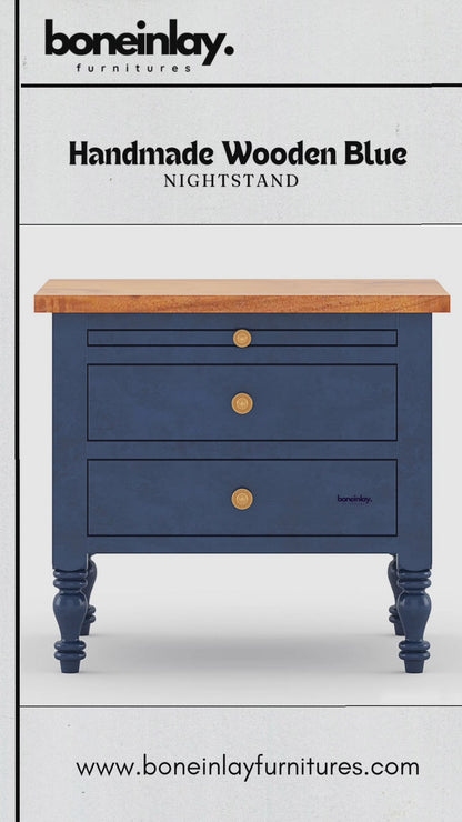 Blue Canopy 6 Pieces Bedroom Set - Two Tone Bedroom Set