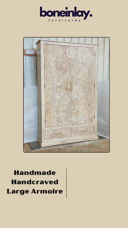wood carving large armoire