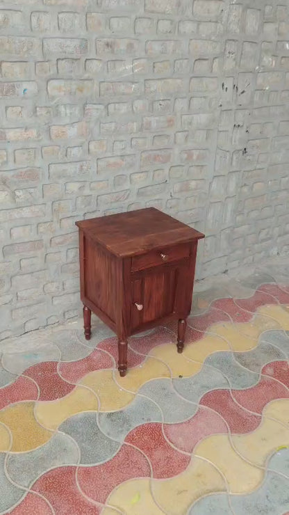 Modern Mid Century Bedside Table with One Door and One Drawer