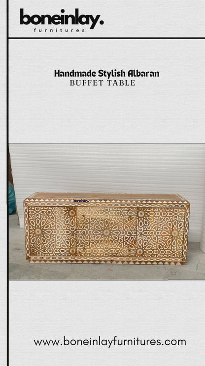 Stylish Albaran Buffet Table | Hand-Carved Wooden Sideboard Design