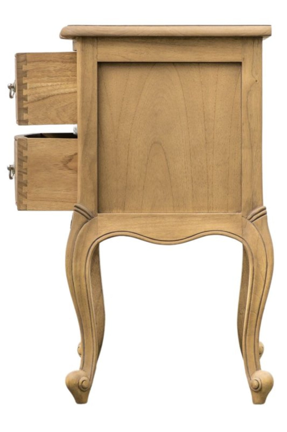 Rustic French Design Chic Bedside Table With Two Spacious Drawers Bedside Table - Bone Inlay Furnitures