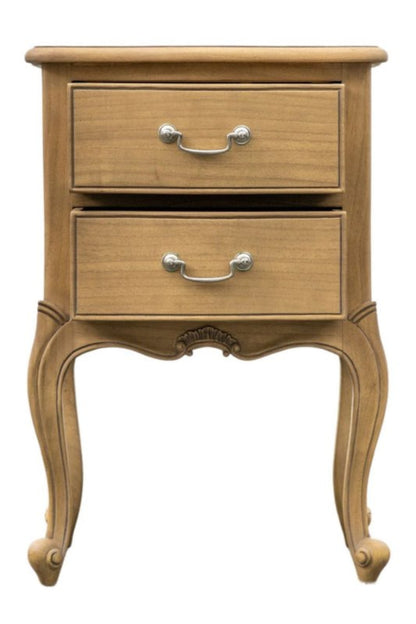 Rustic French Design Chic Bedside Table With Two Spacious Drawers Bedside Table - Bone Inlay Furnitures