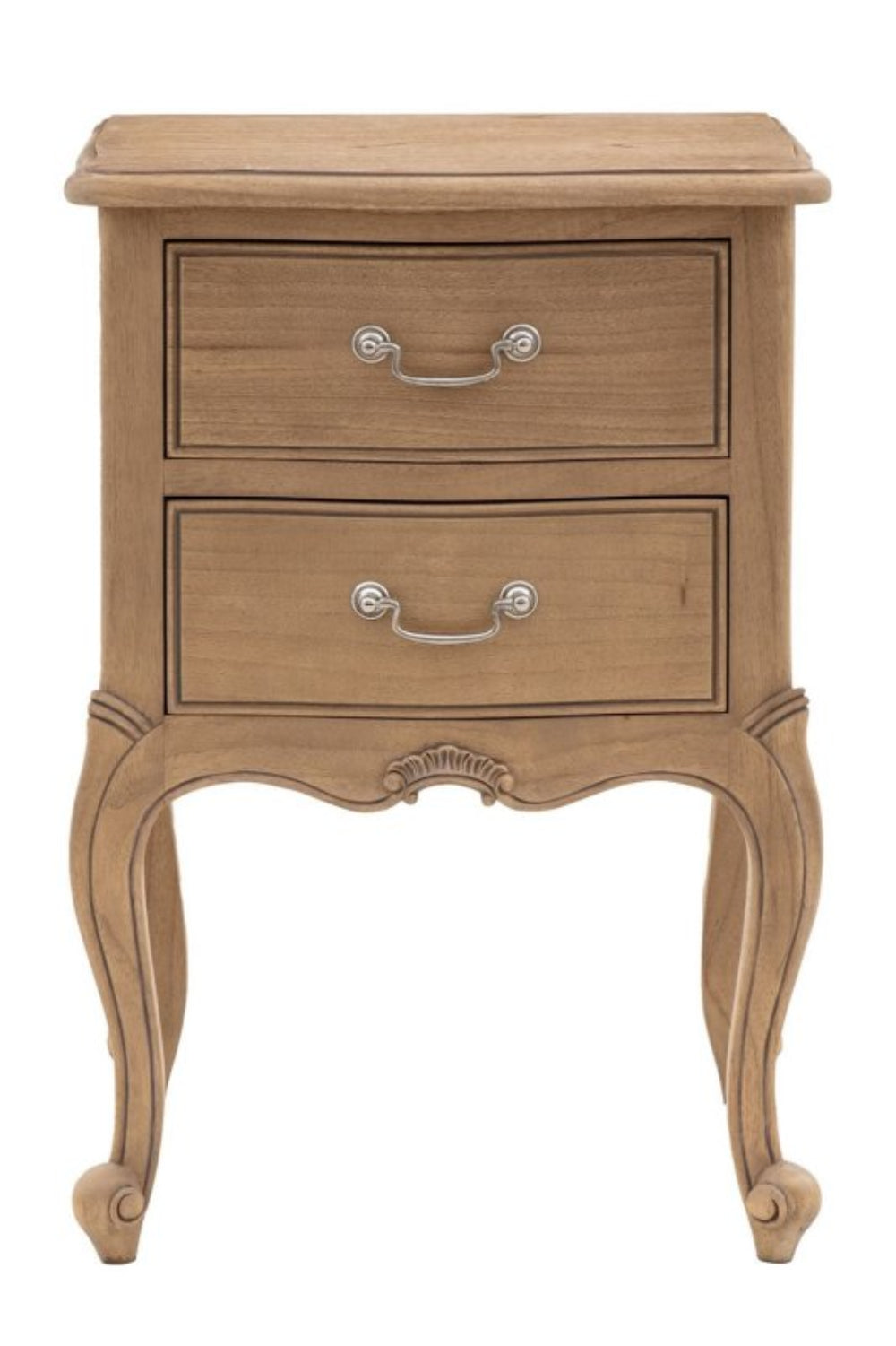 Rustic French Design Chic Bedside Table With Two Spacious Drawers Bedside Table - Bone Inlay Furnitures