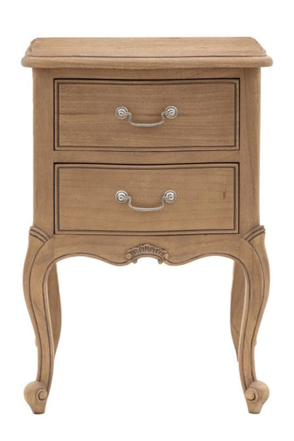 Rustic French Design Chic Bedside Table With Two Spacious Drawers Bedside Table - Bone Inlay Furnitures