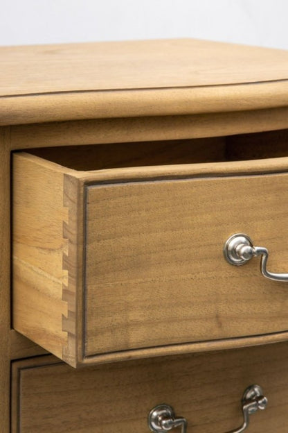 Rustic French Design Chic Bedside Table With Two Spacious Drawers Bedside Table - Bone Inlay Furnitures