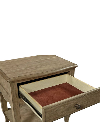 Rustic Handmade Solid Wood Two Drawer Nightstand Nightstand - Bone Inlay Furnitures