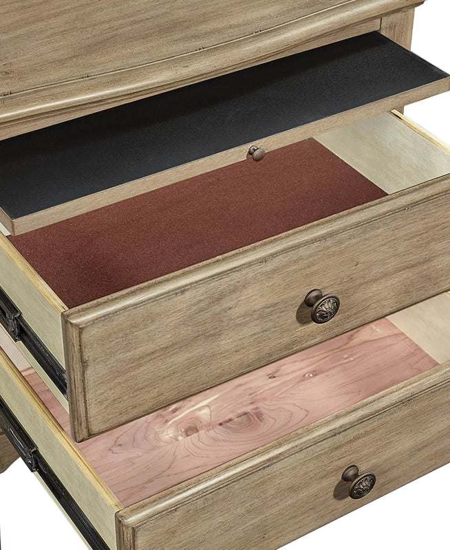 Rustic Handmade Solid Wood Two Drawer Nightstand Nightstand - Bone Inlay Furnitures