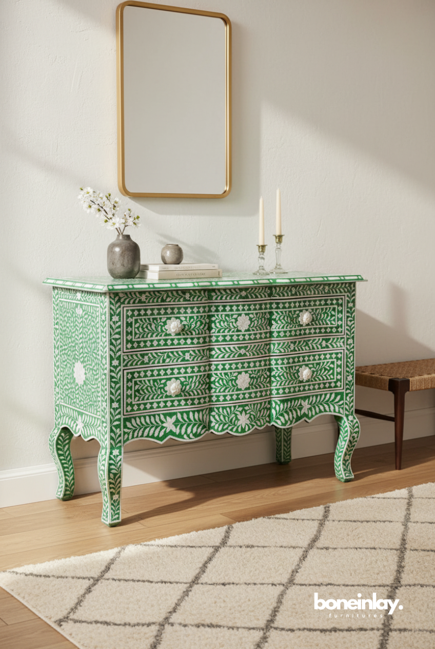sage green two drawers dresser