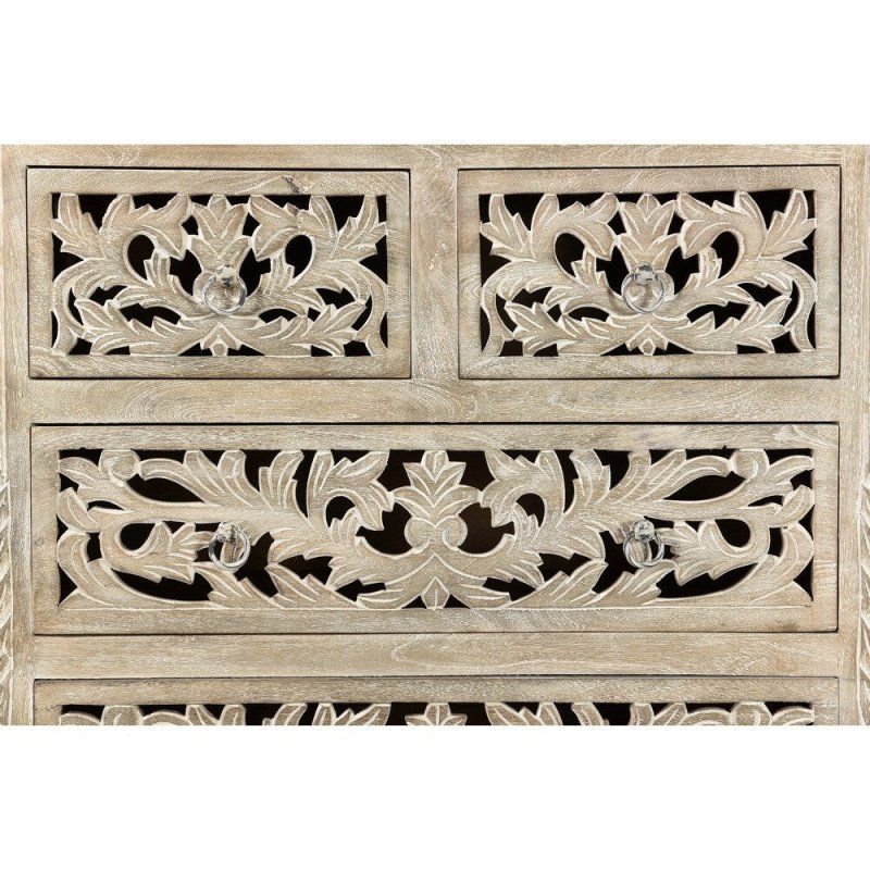 Solid Wooden Carved Tallboy Chest of Five Drawers Chest of Drawer - Bone Inlay Furnitures