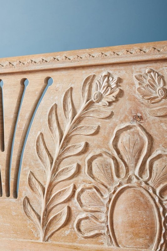 Solid Wooden Hand - Carved Wooden Daybed Indian Furniture Daybed - Bone Inlay Furnitures