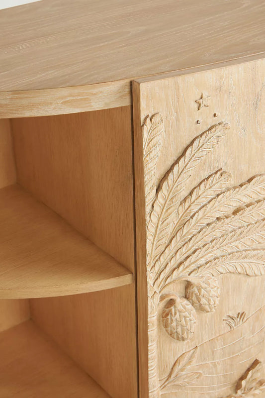 Stunning Hand - Carved Buffet Table | Unique Wood Carving Credenza Buffet & Sideboard - Bone Inlay Furnitures