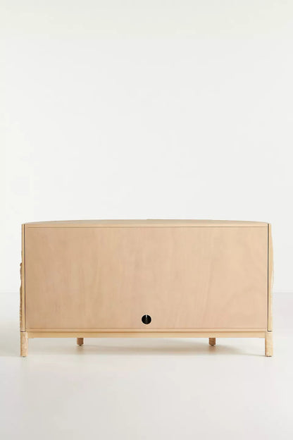 Stunning Hand - Carved Buffet Table | Unique Wood Carving Credenza Buffet & Sideboard - Bone Inlay Furnitures