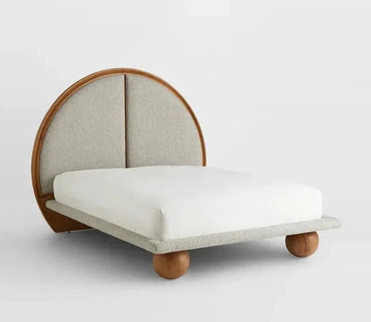 Bed with Headboard & Sphere Legs