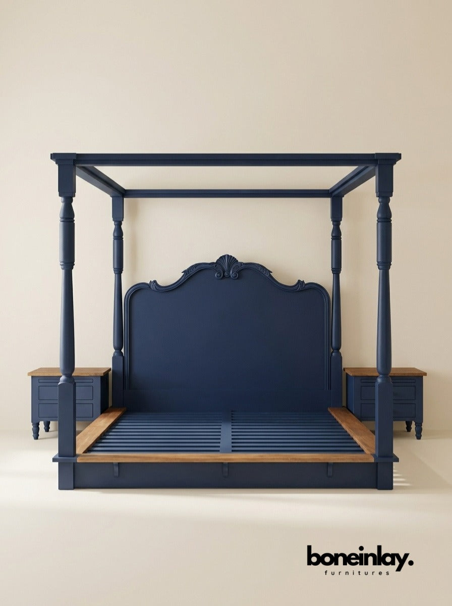 two tone canopy bed