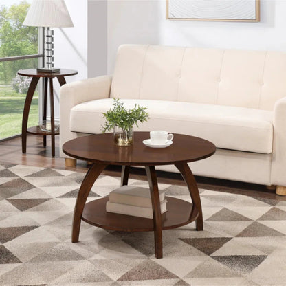 Unique Design Solid Wood Handmade Round Coffee Table Coffee Table - Bone Inlay Furnitures