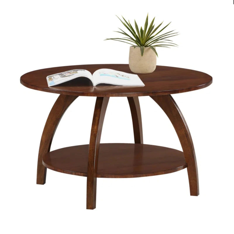 Unique Design Solid Wood Handmade Round Coffee Table Coffee Table - Bone Inlay Furnitures