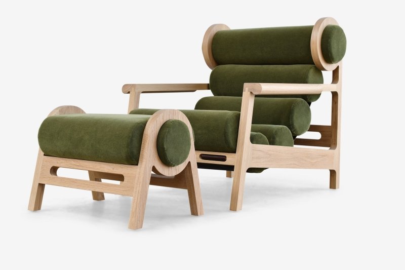 Unique Handmade Designer Silas Lounge Chair With Arms chair - Bone Inlay Furnitures