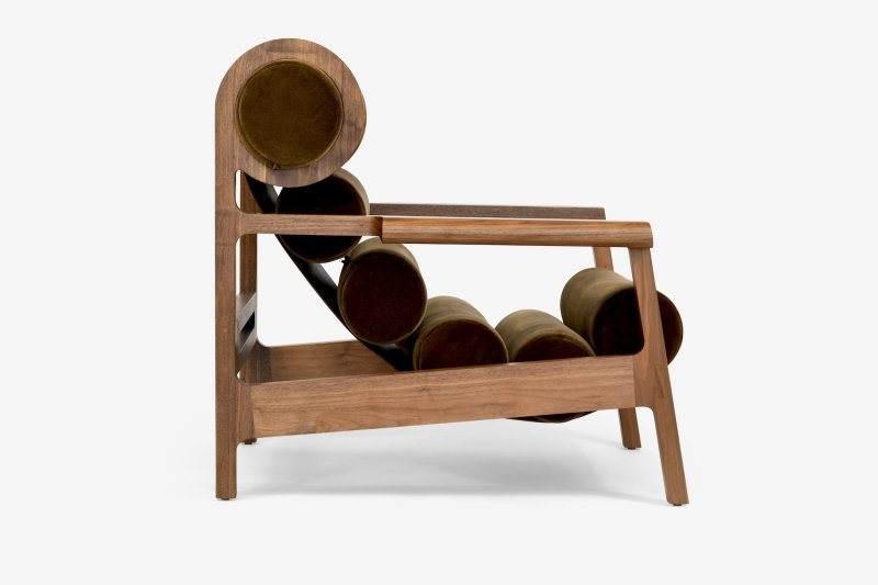 Unique Handmade Designer Silas Lounge Chair With Arms chair - Bone Inlay Furnitures