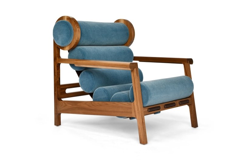 Unique Handmade Designer Silas Lounge Chair With Arms chair - Bone Inlay Furnitures