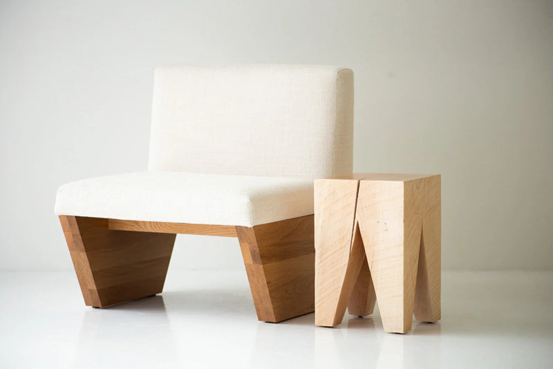 Unique Handmade Modern Lotus Upholstered Wooden Side Chair Chair - Bone Inlay Furnitures