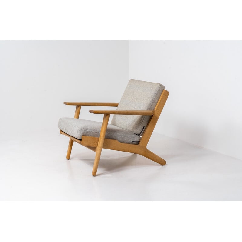 Upholstered Lounge Armchair | Vintage Armchair in Oak by Hans J. Wegner Chair - Bone Inlay Furnitures