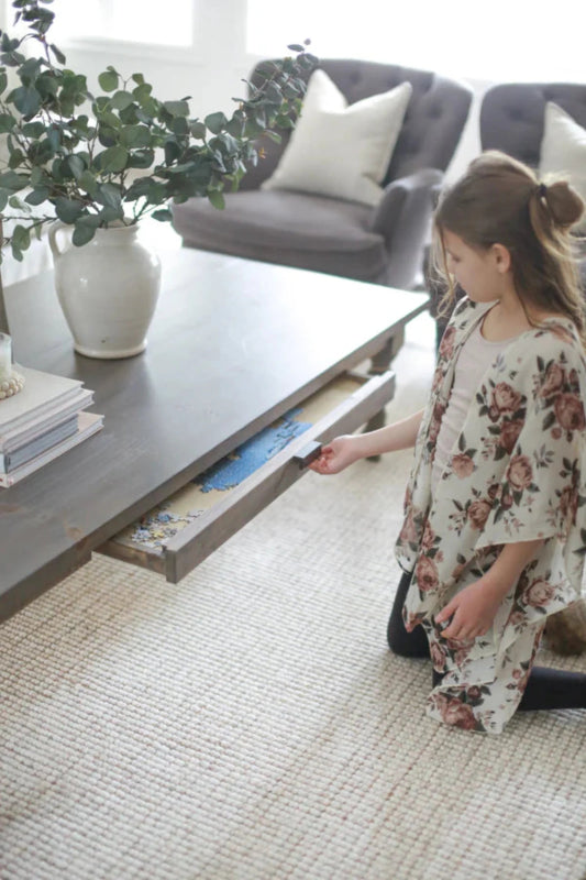 Wooden Designer Coffee Table With Hidden Drawer Coffee Table - Bone Inlay Furnitures